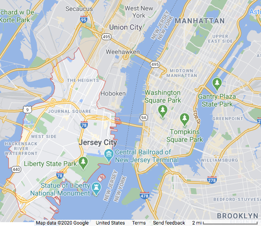 map of Jersey City